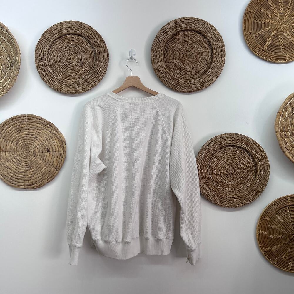 Aerie White Oversized Crew Neck Sweatshirt Long Sleeve Top Medium - Picture 2 of 4